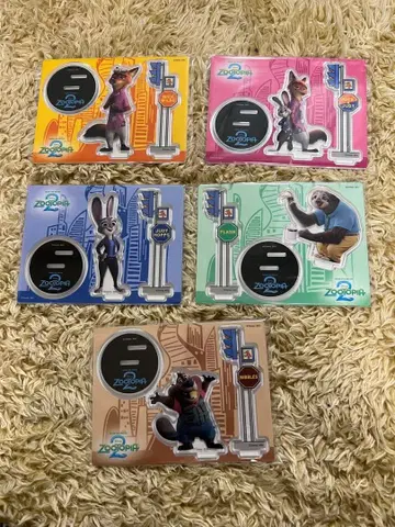 주토피아2 해피 복권 G상 아크릴 스탠드 5장 세트 아크릴 스탠드