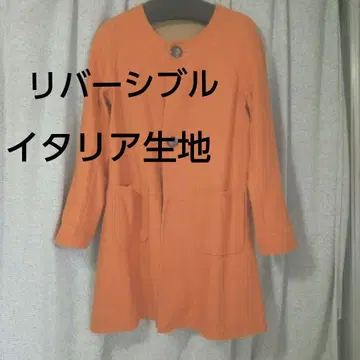 코트 노카라 코트 리버서블 울 오렌지 베이지