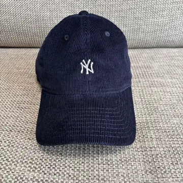 NY 로고 자수 네이비 코듀로이 캡