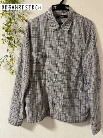 URBAN RESEARCH 긴팔 셔츠 그레이 체크