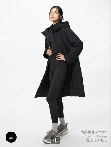 [ 새상품 ] UNIQLO 퍼프 테크 롱 코트 릴랙스 핏 블랙 L 사이즈