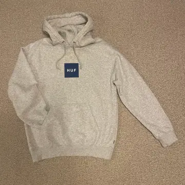 HUF 그레이 후드 부착 맨투맨