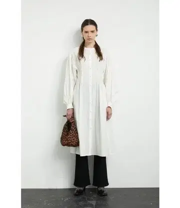 MOUSSY WAIST TUCK LONG 셔츠 드레스 IVOY 사이즈 2