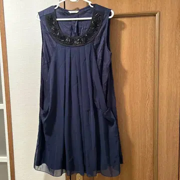 네이비 슬리브리스 원피스 46