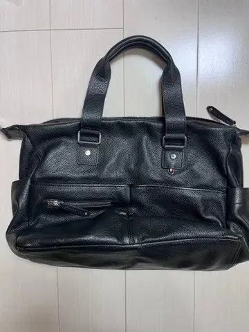 블랙 가죽 비즈니스 백