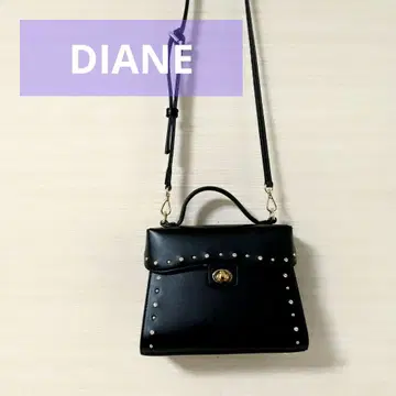 DIANA 스터드 장식 블랙 숄더백 새상품급