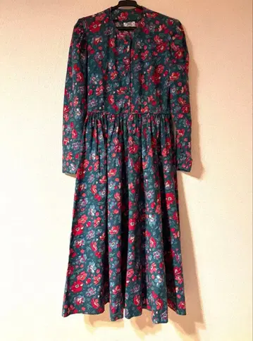 미사용품 로라 애슐리 꽃무늬 개더 드레스