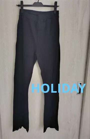 HOLIDAY 홀리데이 밑단 레이스 리브 레깅스