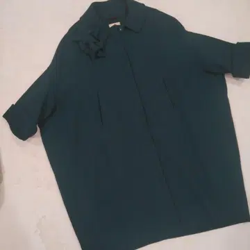 아냐 힌드마치 플라워 모티브 다크 그린 코트