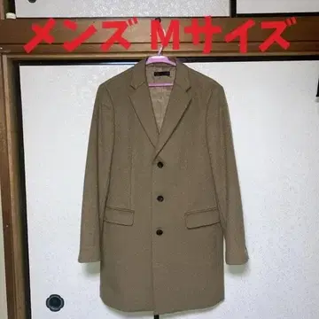 유니클로 울 캐시미어 체스터 코트 카멜 남성용 M 사이즈