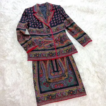 스커트 수트 셋업 실크 수트 빈티지 쇼와 레트로