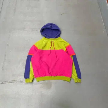 80s Benetton 이탈리아제 멀티 래글런 풀오버 후드티