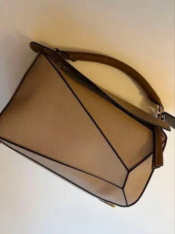 퍼즐백 베이지 가죽 인조 가죽