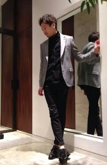 새상품 5351 Director 도비 크로스 파이핑 테일러드 자켓 44