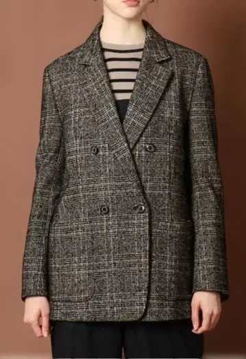 새상품급/2회 착용 DRESSTERIOR 루프 체크 더블 자켓 38