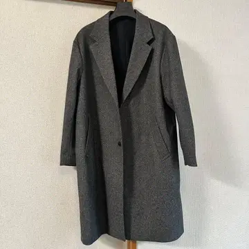 GU 코지 멜톤 체스터 코트 L 다크 그레이 롱 코트