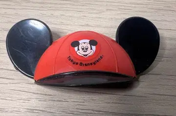 [레어] 디즈니랜드 미키 이어햇 배지 레트로 캡 빨간색