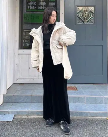 코듀로이 충전솜 블루종