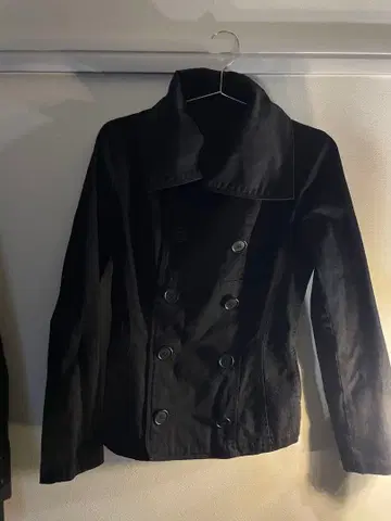 블랙 더블 브레스트 자켓 나폴레옹 자켓 타이트