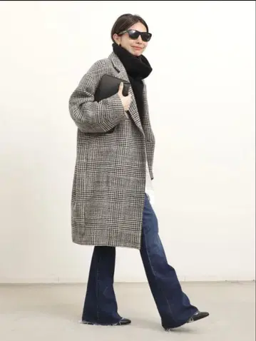 새상품급 L'Appartement 라빠르망 체크 코트 명품 스테디셀러