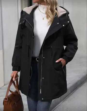 컨디션 최상 블랙 롱 자켓 플리스 라이닝