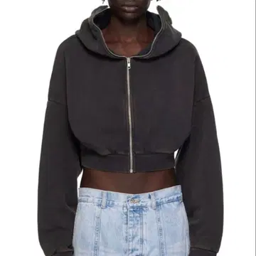 entire studio 크롭 지퍼 후드티 s 사이즈