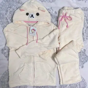 새상품 코리락쿠마 룸웨어 M 파자마 홈웨어 후드티 플리스