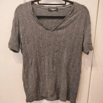 토네이도 마트 주름 가공 반팔 T셔츠 그레이 사이즈 표기 없음