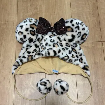 레오파드 무늬 미키풍 모자