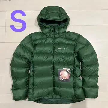 새상품 몽벨 라이트 알파인 다운 후드티 S DKFO 다크 그린