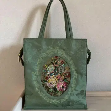 Think Bee! 싱크비 토트백 꽃무늬 자수 그린