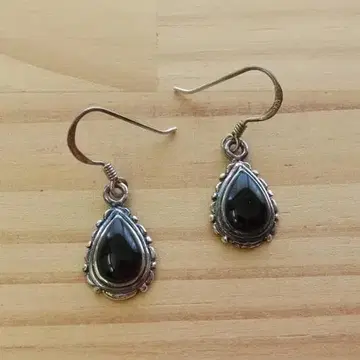 새상품 실버 귀걸이 오닉스 에스닉 동양인 스타일 M240