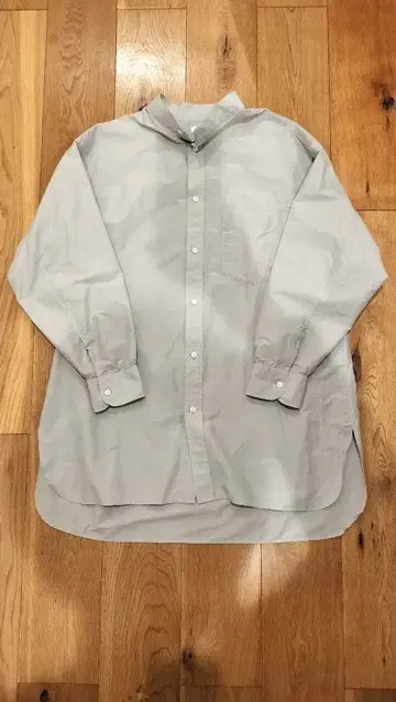 유니클로 유 밴드 카라 셔츠 2XL 라이트 블루 그레이