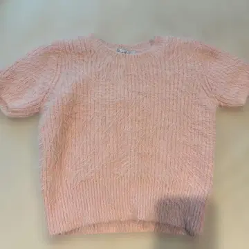ZARA 핑크 반팔 니트 S 사이즈 샤기 니트