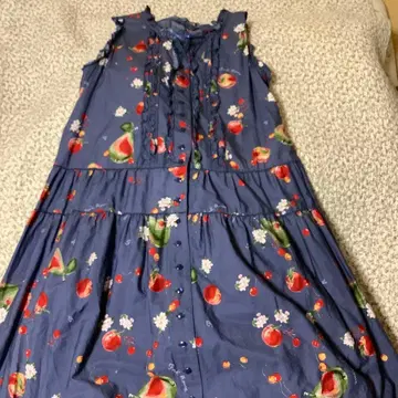 Pink House 후르츠 패턴 슬리브리스 원피스