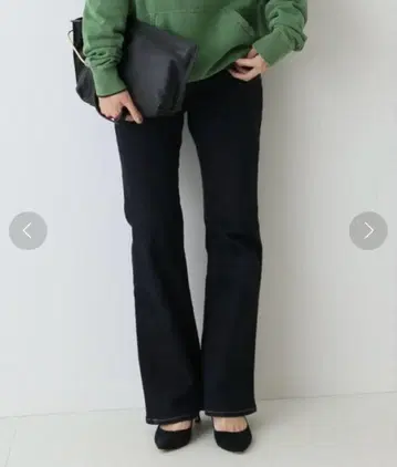 FRAMeWORK 데님 세미 플레어 팬츠