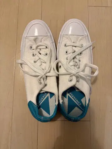CONVERSE ALL STAR 화이트/터콰이즈 스니커즈