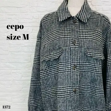 cepo 세포 셔츠 자켓 체크 그레이 블랙 M 1372