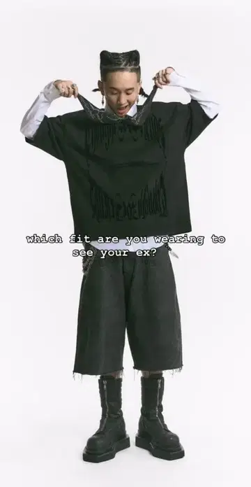 오버 사이즈 T셔츠 블랙 화이트