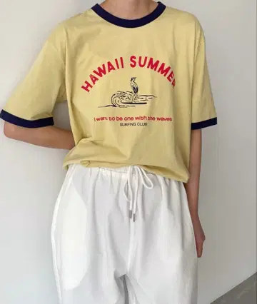 CANALJEAN El mar HAWAII SUMMER 링거 반팔 T셔츠