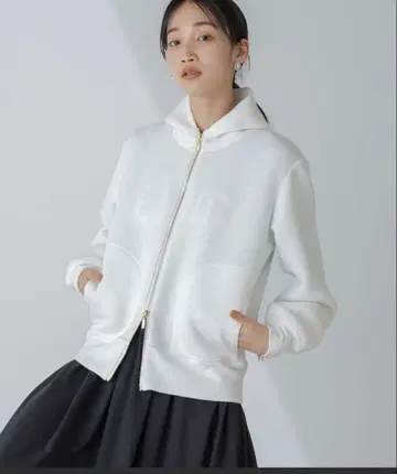 NANO UNIVERSE 화이트 후드티 후드 부착