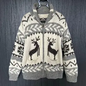 카우친 니트 울 100% 스웨터 핸드니트 가디건 아우터