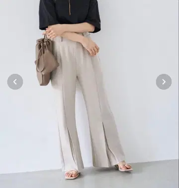 [ mil ] 센터 플리츠 플레어 팬츠