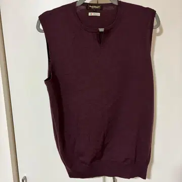 새상품급 Paul Stuart 퍼플 슬리브리스 베스트 양모 L 무료배송