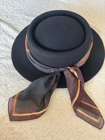 CA4LA 블랙 울 햇 스카프 포함 미사용 새상품