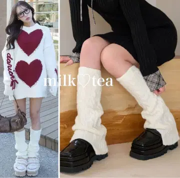 미개봉 새상품 다리치 루즈 리브 니트 레그 워머 화이트 프리