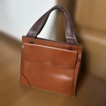 브라운 가죽 토트백