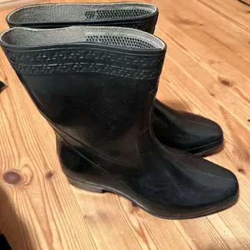 블랙 고무 레인부츠