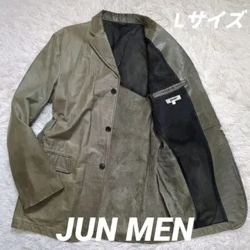 JUN MEN archive 준맨 소가죽 가죽 자켓 L 올리브