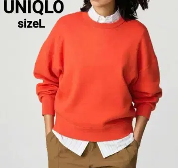 UNIQLO 유니클로 스무스 코튼 크루넥 스웨터 오렌지